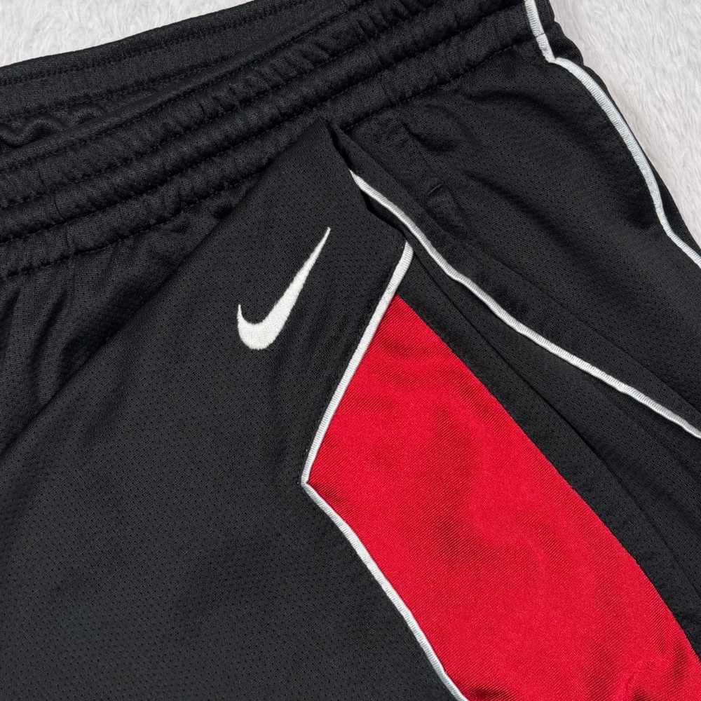 Y2K Nike Track Pants Men XXL Black Red Mesh Zip Leg Athletic Basketball Swoosh